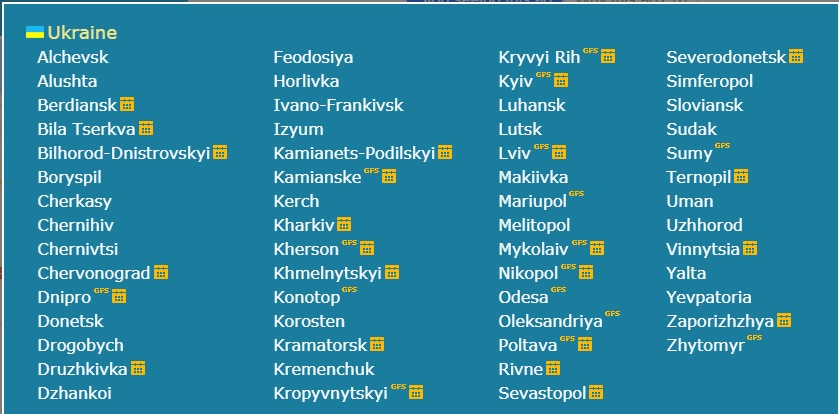Routes of shuttle buses in Ukraine 