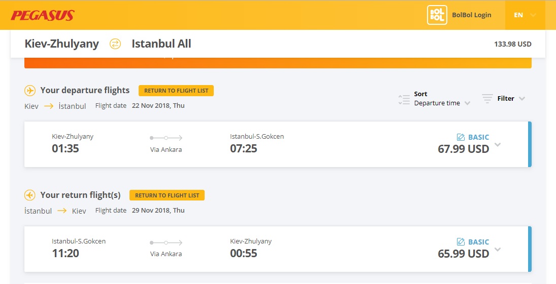 Flights Kiev-Istanbul-Kiev