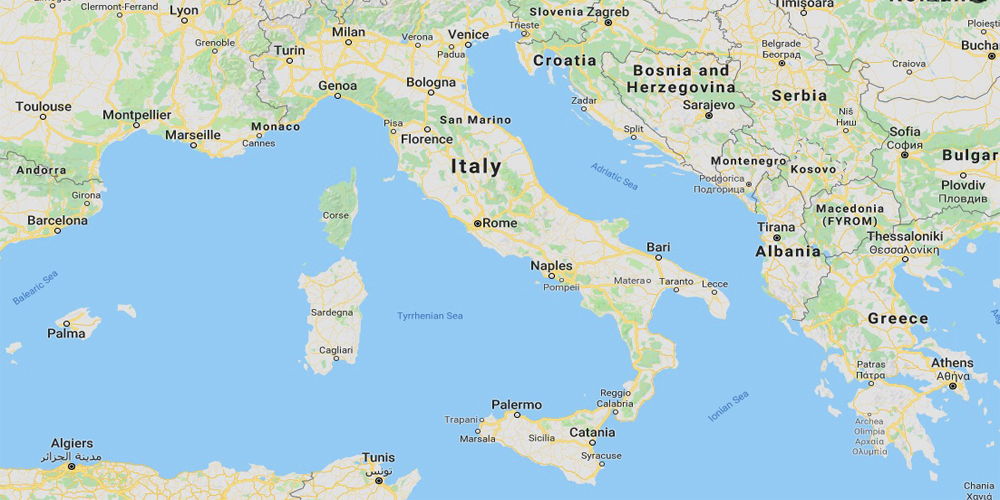 Италия карта городов и провинций